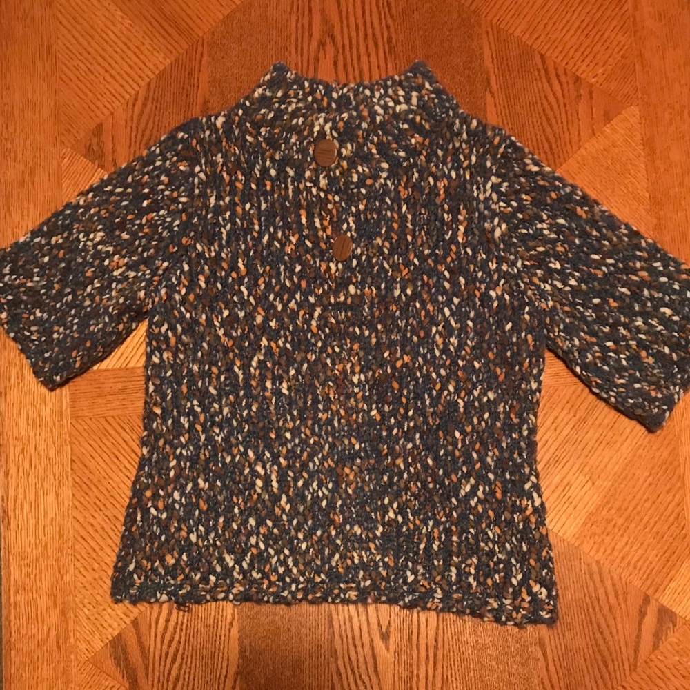 Liz Claiborne Petite Mock Neck 2-Button Sweater